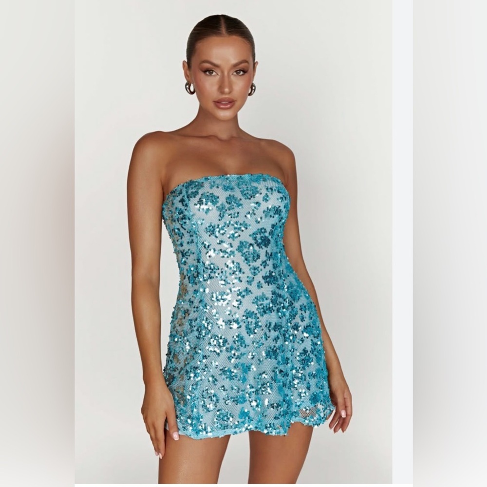 MESHKI Everleigh Strapless Sequin Mini Dress - XL